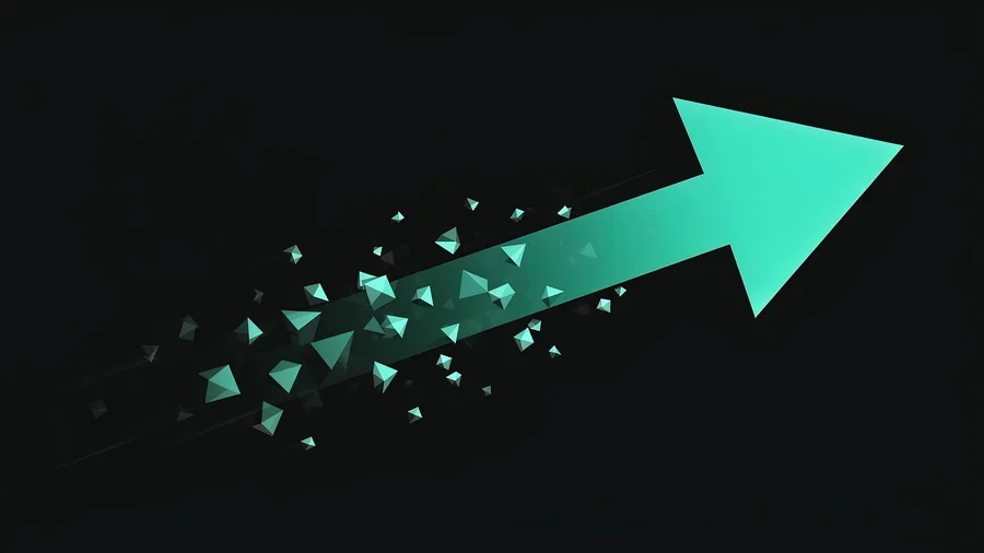 La crescita che rallenta — freccia che perde momentum